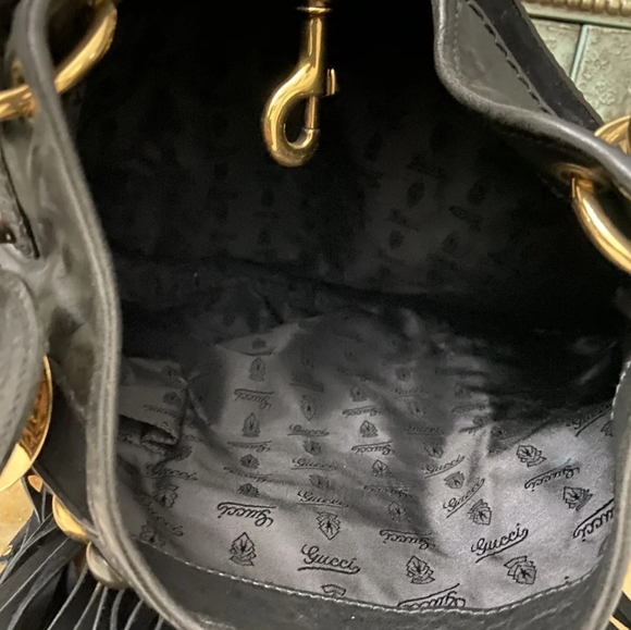 Authentic Gucci Babouska Black Leather Hobo Shoulder Bag - Picture 10 of 17